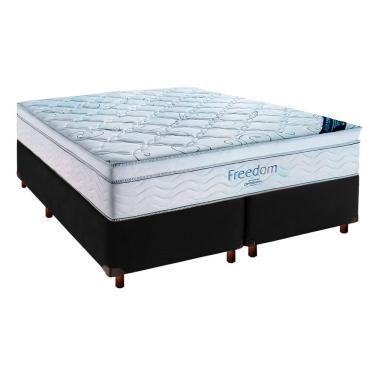 Imagem de Cama Box Preto + Colchão Queen Freedom Ortobom