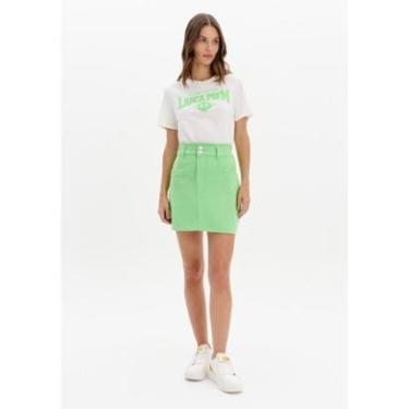 Imagem de Saia Curta Com Cintura Alta E Abotoamento Duplo-Feminino