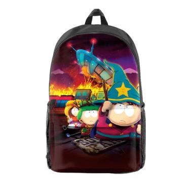 Imagem de Mochila escolar infantil South Parks com impressão 3D Oxford 29x16x42c