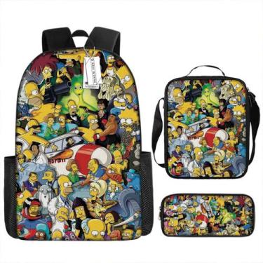 Imagem de Conjunto de mochilas Simpsons Barts Simpsons Cartoon Kids School - Yiw
