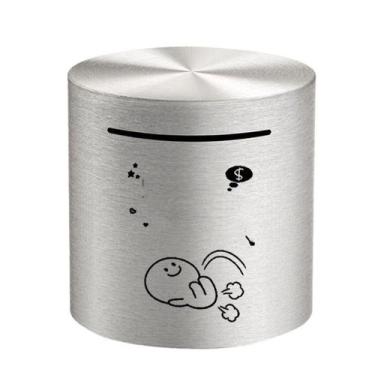 Imagem de Cofrinho redondo de aço inoxidável para crianças 12x12cm - yiweisai