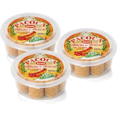Imagem de Kit 3 Paçoca Tradicional Zero Açúcar FIBRASMIL 160g