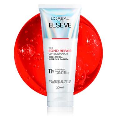 Imagem de L'Oréal Paris Elseve Bond Repair Condicionador Reparação Molecular com Ácido Cítrico, Sela Cutículas e Reconstrói Ligações, Devolve Força, Brilho e Maciez aos Cabelos Danificados, 200ml