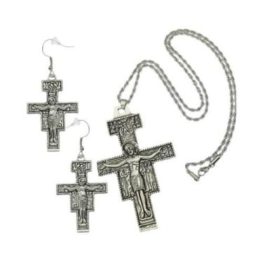 Imagem de Colar Vintage Com Cruz De São Francisco De Assis, Crucifixo Católico, 