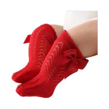 Imagem de Meias De Verão Para Meninas Bebês Até O Joelho, Meias Longas De Algodã