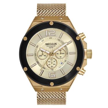 Imagem de Relógio Seculus Masculino Dourado Cronografo 44131gpsvha2-Masculino