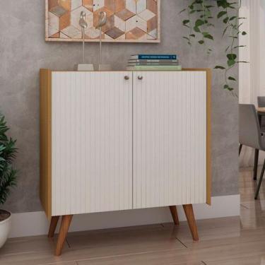Imagem de Balcão Buffet 100% Mdf 2 Portas Pés em Madeira Maciça - Genialflex