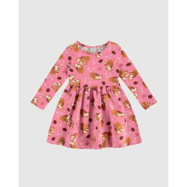 Imagem de Vestido Manga Longa Estampado Algodão Malwee Ref. 0126233-Feminino