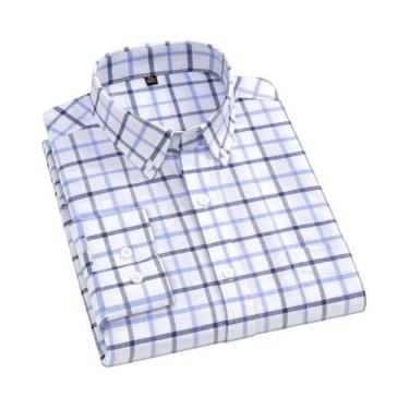 Imagem de Camisa Oxford Masculina Oversized 10XL 11XL 100% Algodão Moda Casual N