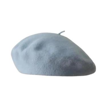 Imagem de Boina Feminina Vintage De Lã, Estilo Pintor Francês, Cor Sólida, Retrô