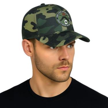 Imagem de Boné Masculino Camuflado Militar Tático Aba Curva Trucker Ajustável - 