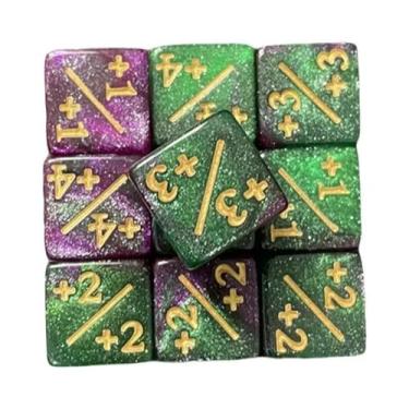 Imagem de Conjunto De 10 Peças De Dados De Contagem De 16mm, Bicolor, Positivo E