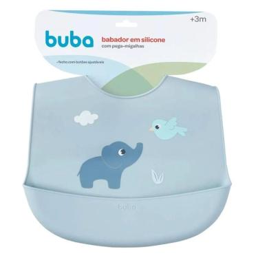 Imagem de Babador de Silicone Buba Com Pega Migalhas Cloudy Elefante