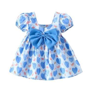 Imagem de Vestido Diário De Verão Com Estampa De Laço Para Meninas De 0 a 3 Anos