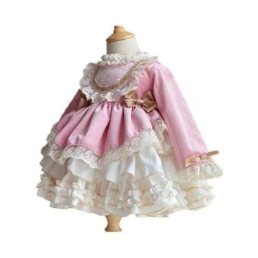 Imagem de Vestido De Princesa Para Meninas Em Renda E Corduroy, Novo Vestido Par
