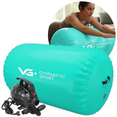 Imagem de Rolo Inflável para Ginástica 120cm Roller Yoga com Bomba Elétrica 110v
