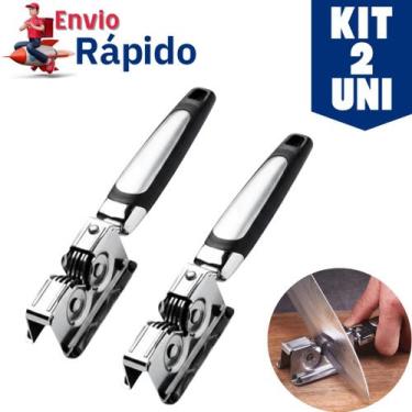 Imagem de Kit 3, 2 ou 1 Afiador Amolador de Facas Tesouras Profissional Manual e