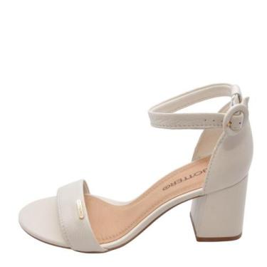 Imagem de Sandália Feminina Bottero Ingrid Salto Médio REF: 372001 COURO, Off wh