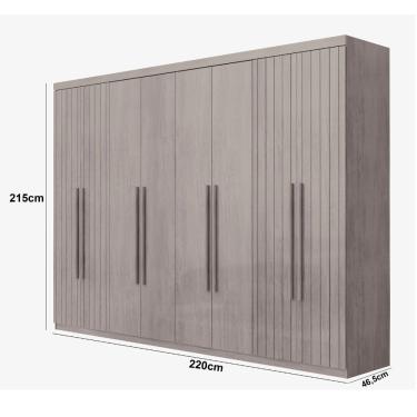 Imagem de Guarda Roupa Casal Toronto 8 Portas 4 Gavetas MDF Naturalle Moderna Mobilia