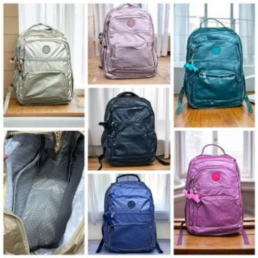 Imagem de Mochila Inspiração Kipling - Metalizada – Impermeável – Diversos Bolsos – Grande – Notebook – Dia a Dia – Escola – Unissex