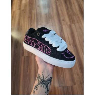 Imagem de Tenis tesla hertz black white purple, Black, Purple, 36