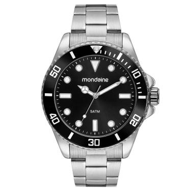 Imagem de Relógio MONDAINE masculino analógico prata preto 32549G0MVNE1