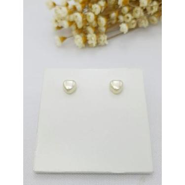 Imagem de Brinco Banhado A Ouro Fixo De Pérola Coração (Médio) Bijou Art