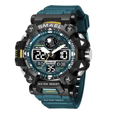 Imagem de Relógio Masculino Esportivo 5ATM Smael AnaDigi 8078 Verde-Masculino