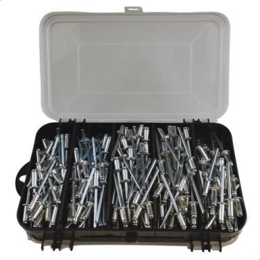 Imagem de Kit Rebite Pop Repuxo alumínio com estojo organizador tampa - Congratu