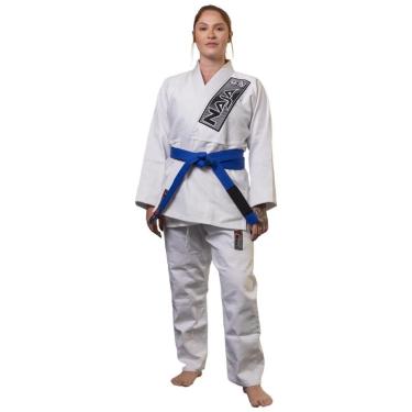 Imagem de Kimono Jiu Jitsu Adulto Trançado Reforçado Training Brave White Naja-Unissex