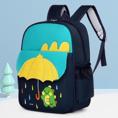 Imagem de Mochila Escolar Infantil OEM Dinossauro 030 Azul Marinho com Tecido Respirável e Alças...