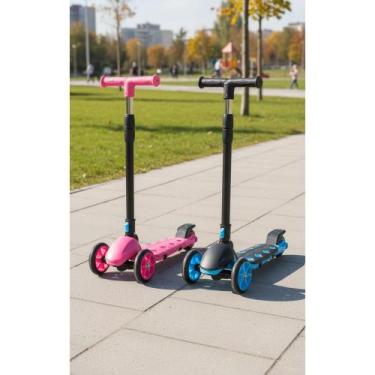 Imagem de Patinete 3 Rodas Infantil Rosa Ajustável 3+ Anos - Congratulations Sto