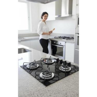 Imagem de Cooktop 4 Bocas Gás Preto Vidro Temperado Bivolt - Congratulations Sto