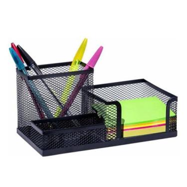 Imagem de Organizadores Mesa Escritório Porta Cartas Papéis Aramado Caneta Lápis