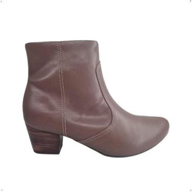 Imagem de Bota Usaflex em couro Ortopedica Social conforto Q6689, 35, Chocolate