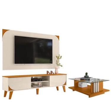 Imagem de Rack Bancada E Painel Para TV Duna com Mesa de Centro Frizz Cinamomo O