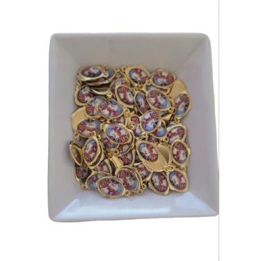 Imagem de Kit 100 Medalhas São Jorge Simples Medalhinha 2cm Dourada - cad