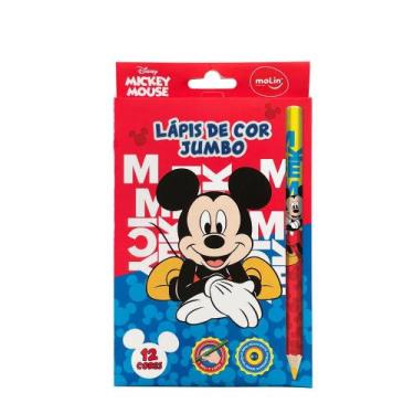 Imagem de Lápis De Cor Jumbo 12 Cores Mickey Mouse MOLIN Estampa 1