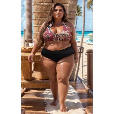 Imagem de Sunquini Biquini plus size praia Hotpants lycra Estampado e Liso bojo 