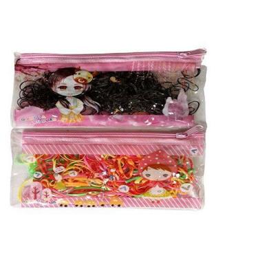 Imagem de Elástico liguinha para cabelo na bolsinha kit com 4 - BF