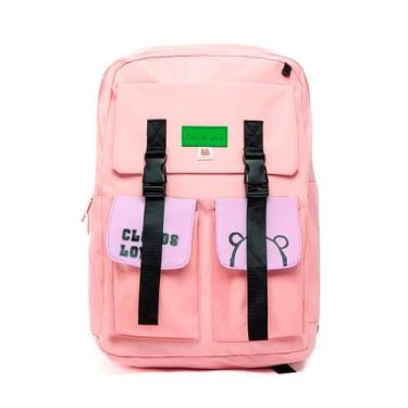 Imagem de Mochila Bolsa Feminina Escolar Juvenil Kawaii Urso Love - Klizz, Rosa
