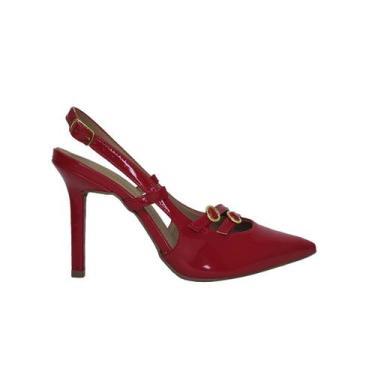Imagem de Sapato Estilosa Casual Feminino Via Marte 044007-01, Vermelho, 39