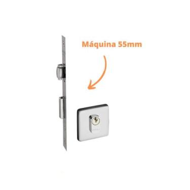 Imagem de Fechadura rolete porta pivotante pado inox polido (cromado) máquina 55
