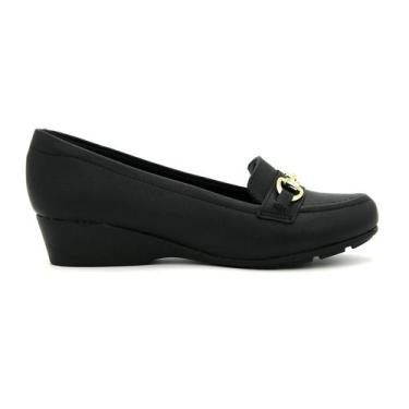 Imagem de Sapato Modare Original Salto Anabela Baixo Leve Feminino 297, 38, Pret