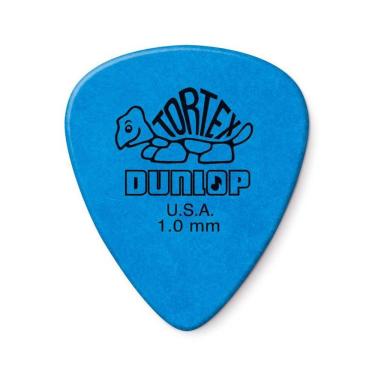 Imagem de Palheta para Instrumento Musical 418R1.0 Tortex Espessura 1mm Delrin Pacote com 6 Unidades Azul Dunlop