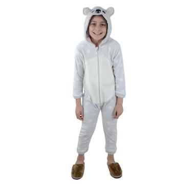 Imagem de Macacão Infantil Tiptop Longo Pelucia Coala Cinza - 301209, 10, Cinza