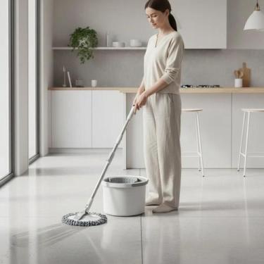 Imagem de Mop Giratório Com Balde 13L E 2 Refis Limpeza 360 Inox - Top Rio