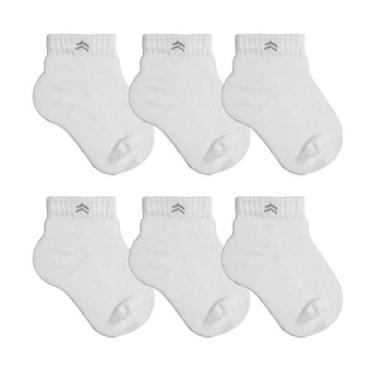 Imagem de Kit 6 Pares Meias Infantil Baby Up 02025 Algodão Cano Médio, Branco, 1