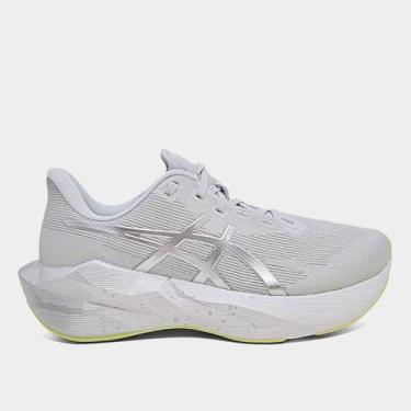 Imagem de Tênis Asics Novablast 6 Platinum Feminino, Prata, Verde, 37