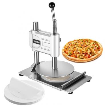 Imagem de Prensa Manual para Massa de Pizza VEVOR 24 cm Inox Mola de Retorno Automático com 100 Folhas de Papel Manteiga